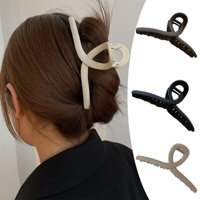 #ad Large Hair Claw Clip Women Clamp Strong hair Claw Jaw Big Barrettes Hair Clip C $0.99