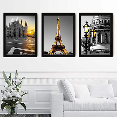 #ad Framed Wall Art Paris Decor Eiffel Tower Wall Art for Bedroom Black and White Wa $45.99
