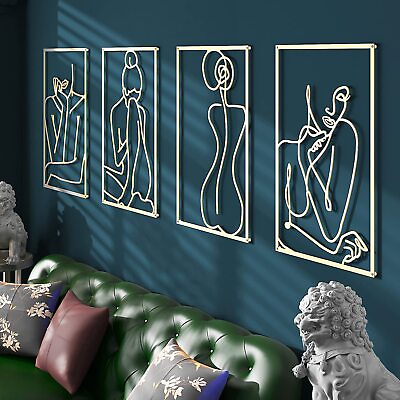#ad Large Gold Wall Decor for Bedroom 23.6x15.7 Inches Modern Wall Decor Minimal... $40.56