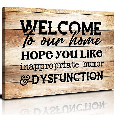 #ad Funny Signs for Home Decor Welcome Signs for Front Porch Wall Art Kitchen Decor $25.00