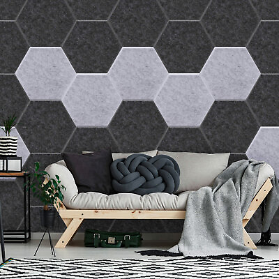 #ad #ad 24PCS Hexagon DIY Wall Acoustic Foam Panels Sound Absorbing Noise Proof Studio $62.99