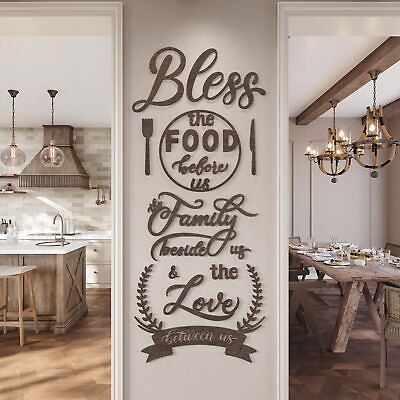 #ad DecorSmart Wood Kitchen Wall Decor Wall Dining Room Decorations Signs Quotes ... $36.46