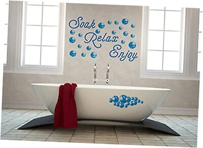 #ad Bathroom Soak Relax Enjoy Wall Decals StickerFunny Quote Bath Wall Decoration $22.58