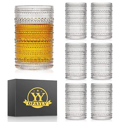 #ad #ad OPAYLY hobnail drinking glasses Highball Glasses Set of 6 12oZ Vintage Old Fa... $51.32