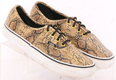 Vans Off The Wall Brown Snakeskin Print Leather Sneaker Shoes Women#x27;s US 6 $31.98