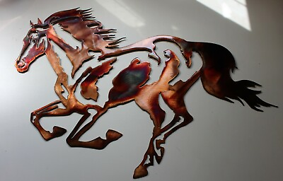 #ad Running Horse Metal Wall Art Copper 42quot; wide x 32 1 2quot; tall $208.99