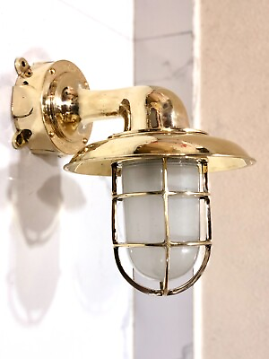 #ad #ad Maritime Ship Solid Brass Vintage Swan Shade Antique Wall lamp with Junction Box $169.00