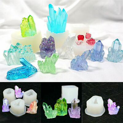 Silicone DIY for Crystal Cluster Shape Mold Epoxy Resin Mould Handmade Craft $3.49