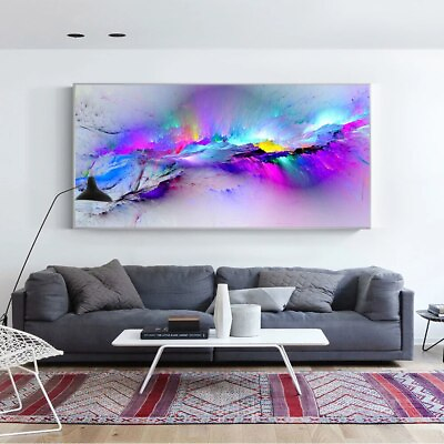 #ad Abstract Canvas Wall Art Canvas Print Colorful Cloud Painting Decorative Picture $14.79