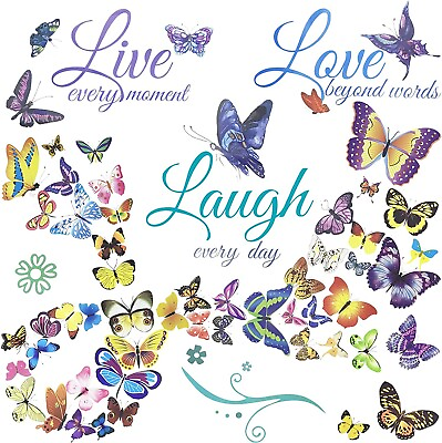 #ad WALL STICKER BUTTERFLY DECAL QUOTE VINYL MURAL ART DIY 3D HOME LIVING ROOM DECOR $23.99
