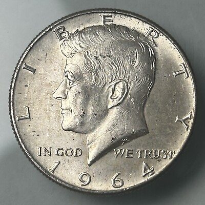 #ad 1964 Kennedy Half Dollar About Uncirculated 90% Silver US Coin Choose Quantity $12.25