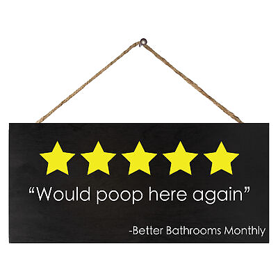 #ad JennyGems Bathroom Decor Bathroom Wall Decor Bathroom Would Poop Here Again $16.99