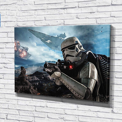 #ad #ad STAR WARS Poster STORMTROOPER BATTLE Canvas Poster Wall Art Home Decor Print $14.90