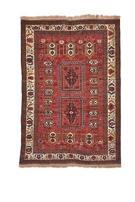 #ad Tribal Vintage Handmade Rustic Living Room Wool Afghan 6 x 9 Red Hand Knotted Ar $936.20