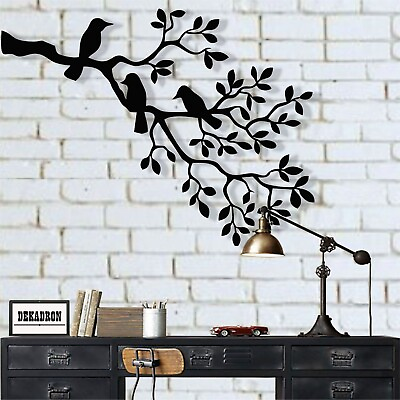 #ad Metal Wall Art Birds on Branch Metal Tree Wall Art Wall Hangings Wall Decor $189.90