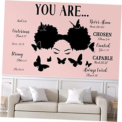 #ad Black Girl Wall Stickers Inspirational Quote Wall Decal for Girls Elegant Style $17.51