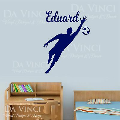 #ad #ad Soccer Player Goalkeeper Decal Custom Name Wall Room Personalized Vinyl Sticker $29.99