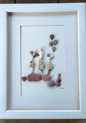 #ad pebble art Morher 2 Doughters Picture Home DecorWall Art Family $52.00