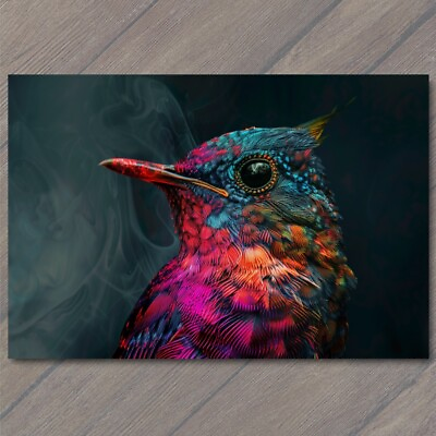 #ad ART PRINT Bird Colorful Happy Retro Pop Art Splash Colors Fun Cute Vibrant $35.00