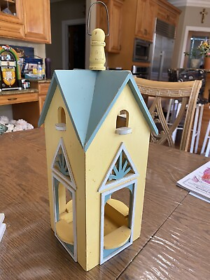 #ad Vintage Home Goods Hand Painted Wooden Birdhouse $40.00