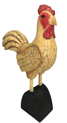 #ad Carved Rooster Chicken Kitchen Farmhouse Country Folk Art Kitchen Decor 11.5quot; $19.95