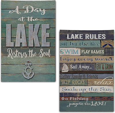 #ad Lake Kitchen TowelsLake House Decor for the HomeLake Rules Waffle Weave Towels $17.77
