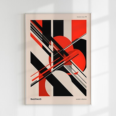 #ad Bauhaus Poster Abstract Geometric Modern Wall Art Art Decor Interior Decor $24.00