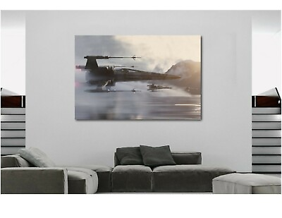#ad X WING STAR WARS OVER WATER Canvas Wall Art Framed Print $189.99