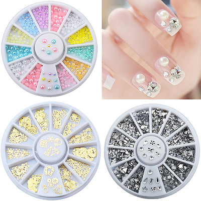 #ad Crystal Bowknot Rhinestone Nail Art Accessories 3D DIY Jewelry Makeup Wheel Tool $2.29