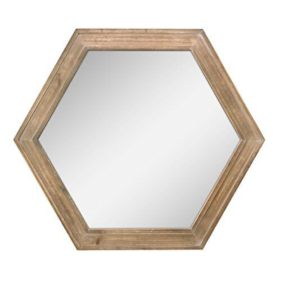 #ad #ad Decorative 24quot; Hexagon Hanging Wall Mirror with Natural Wood Frame and Attach... $49.01