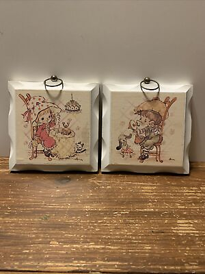 #ad Vintage 1970s Homco Home Interior Wood Wall Hanging Plaques 5x5” $6.95