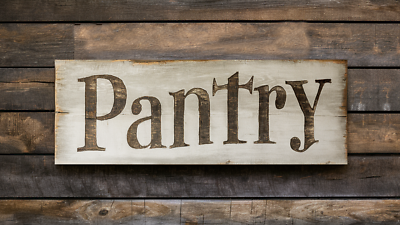 #ad Pantry Sign Rustic Farmhouse Style Shelf Sitter Rustic Decor 8x3quot; on mdf boardf $12.50