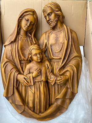 #ad Christmas Decoration Jesus Family Wall Mount Plaque Figure Wood Paint Version $250.00