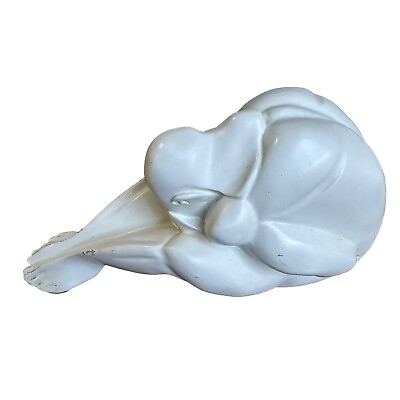 #ad Vintage White Crying Figure Sculpture Figure Midcentury Art Deco Minimalist Art AU $100.00