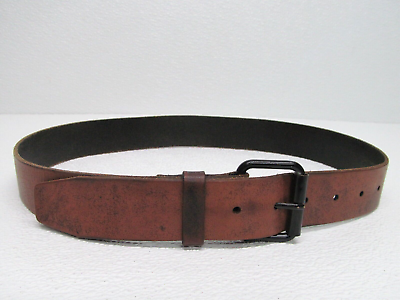 #ad VANS Of The Wall Brown Distressed Leather Belt Men#x27;s Size 32 Length 39 in $19.99