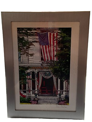 #ad #ad Lovely Small Art Print Patriotic Country Porch $15.00