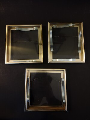 #ad Lot Of 3 Small Gold Frame Wall Hanging Picture Frames Different Sizes Nielsen $20.00