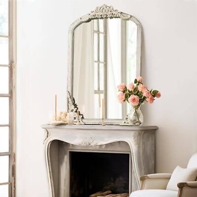 #ad Neutype Wall Mirrors Antiqued Hooks Wood Vertical Decorative Weathered White $103.91