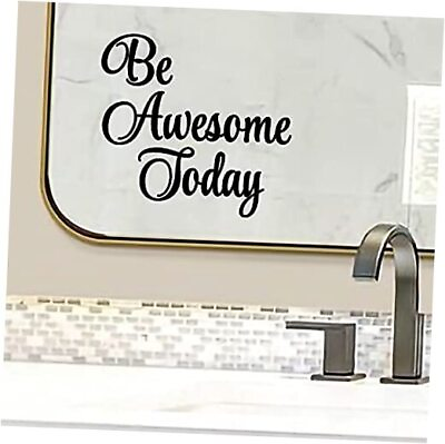 #ad Be Awesome Today Mirror Decals Inspirational Quote Home Mirror Decor Black $11.29