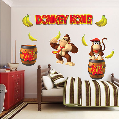 Donkey Kong Mario Wall Decal Stickers Game Bedroom Wall Murals Nintendo n88 $92.95