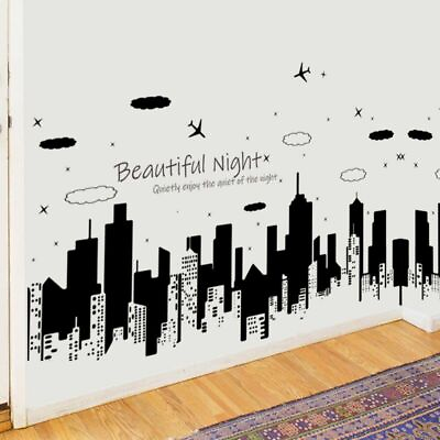 #ad Wall Stickers Night City Starry Beautiful Creative Modern Art Home Decorations $26.72