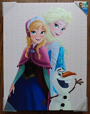 #ad Disney Frozen Wall Art Room Decor Canvas Picture Hanging Elsa Anna Olaf 14quot;x 18quot; $29.95
