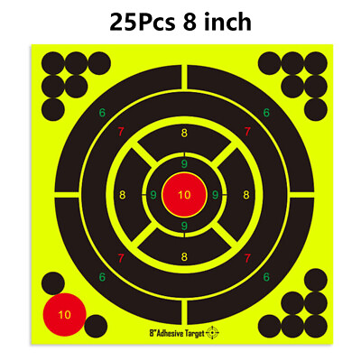 #ad 25Pcs Self Adhesive Targets Reactive Shooting Target Splatter Shooting Stickers $8.98