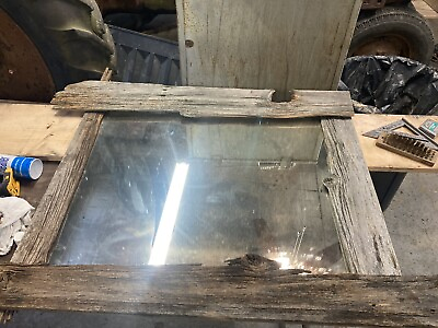 #ad Rustic Farmhouse Reclaimed Barn Wood Framed Mirror Beveled Handmade Mirror $200.00