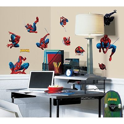 #ad Wall Sticker 26 pc Amazing SPIDER MAN 3 Reusable Children Wall Decor NIP $13.95