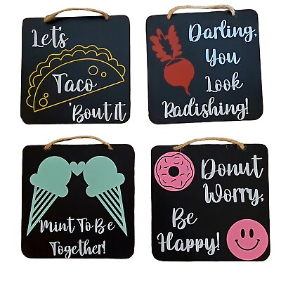 #ad #ad Food Pun Funny Humor Signs Cafe Restaurant Kitchen Dining Pantry Decor Set Of 4 $12.95