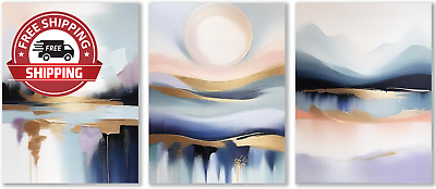 #ad Wall Art Canvas Prints Set of 3 Impressionistic Sunrise Canvas Paintings Modern $29.38