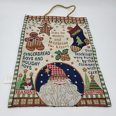 #ad Trim A Home Wall Hanging Tapestry Merry Christmas Santa Stocking $13.99