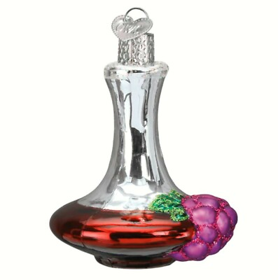 #ad 3.5quot; Old World Christmas Glass Wine Decanter Ornament Retro Christmas Decor $16.19