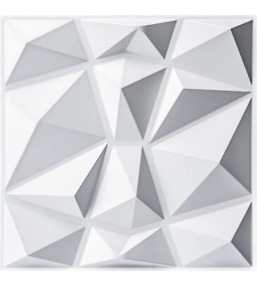 #ad Art3d Decorative 3D Wall Panels in Diamond Design 12quot;x12quot; Matt White 33 Pack $34.99